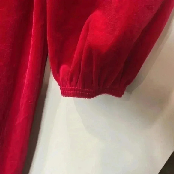 [L/XL]Vintage Fair Set Ladies Red  Velvet Sleep/ Bath Robe- EUC - Picture 7 of 9